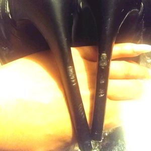 Knee high cross over heel boots